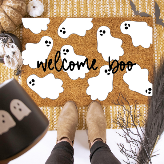 Welcome Boo Ghosts Doormat