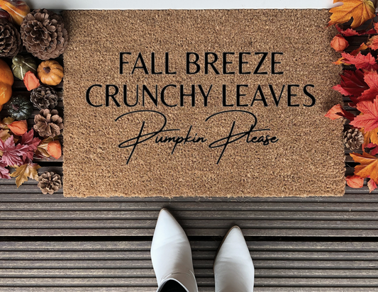 Fall Breeze, Crunchy Leaves, Pumpkin Please Doormat