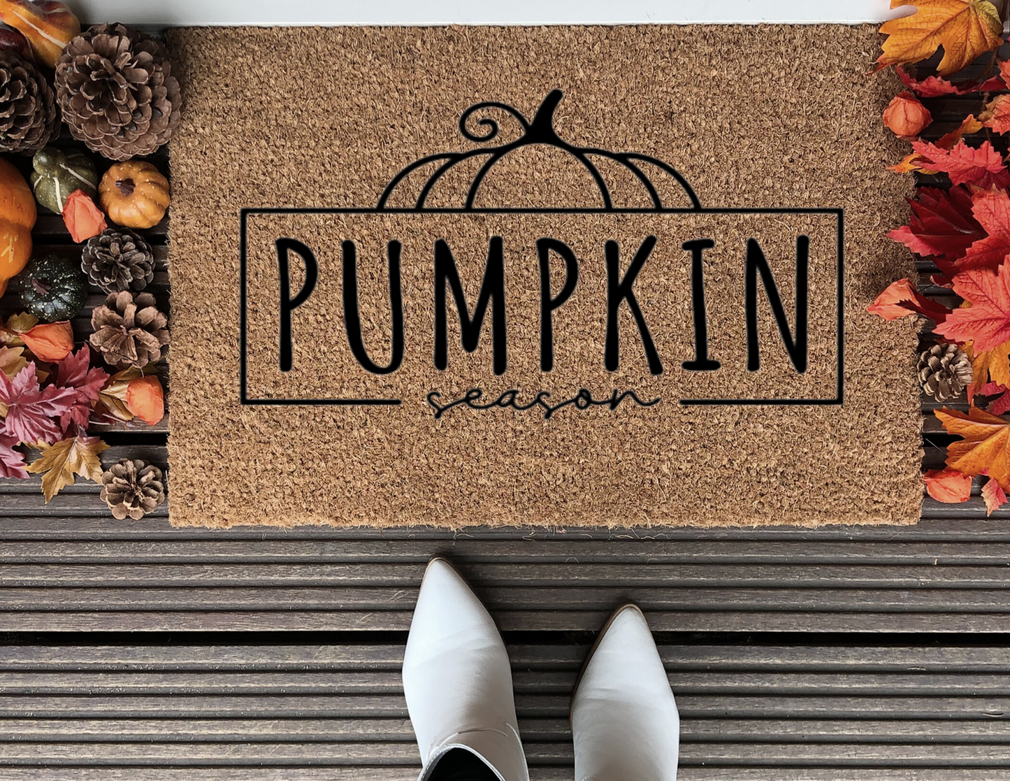 Pumpkin Season Framed Doormat