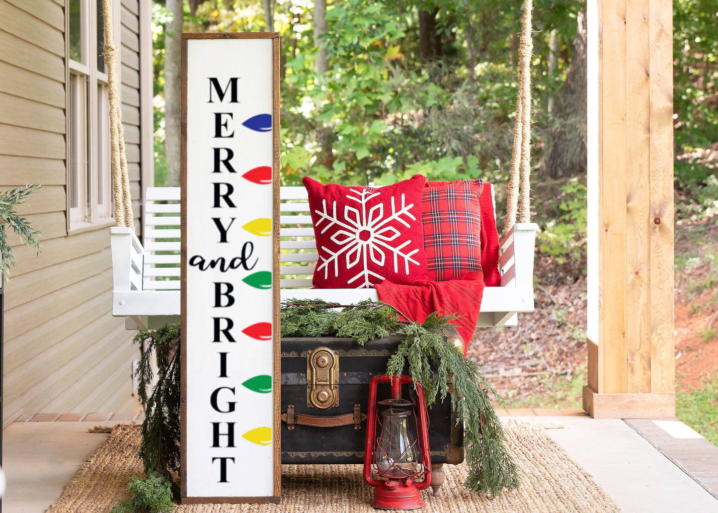 Merry and Bright Porch Sign