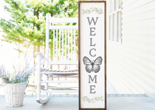 Butterfly Welcome Porch Sign