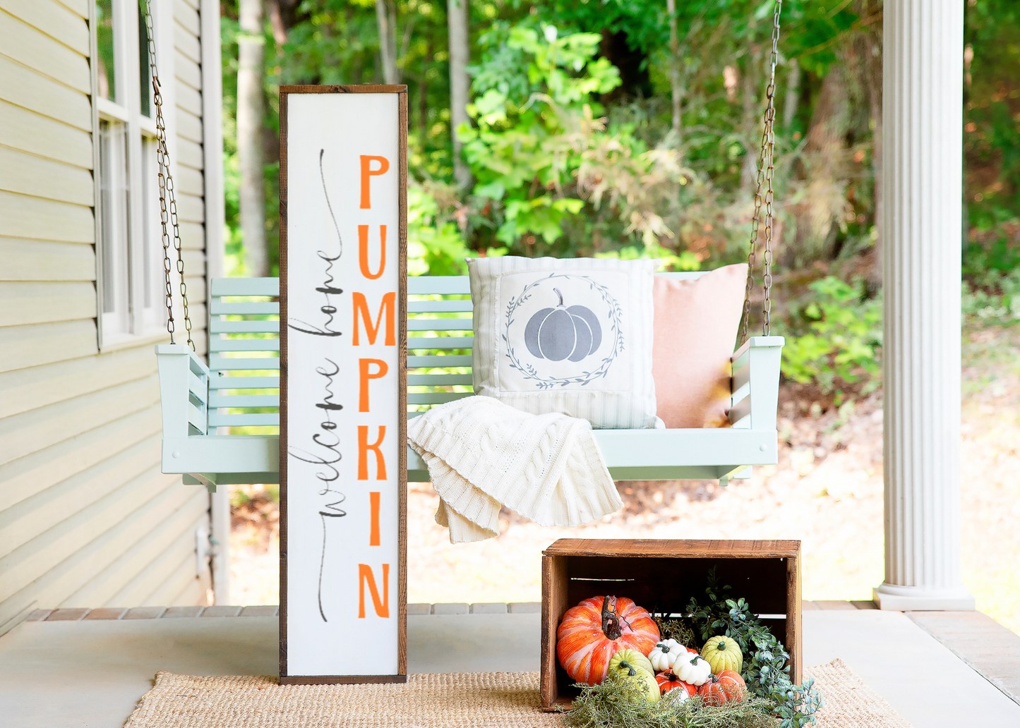 Welcome Home Pumpkin Porch Sign