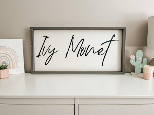 "Ivy Monet" Nursery Name Sign