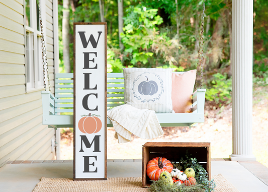 Welcome with Pumpkin Fall Porch Sign