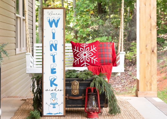 Warm Winter Wishes Porch Sign