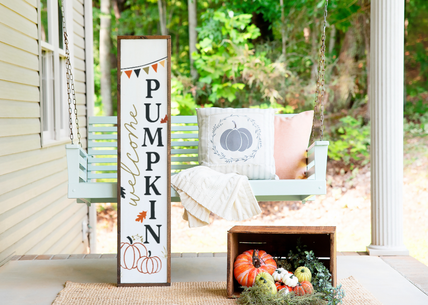 Welcome Pumpkin Porch Sign