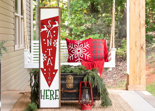 Santa Arrow Porch Sign