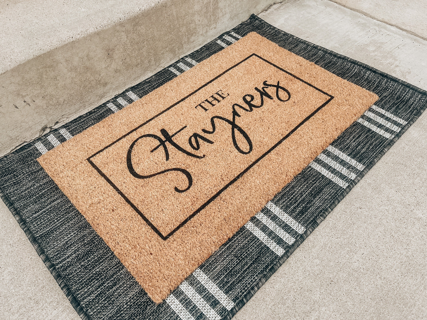 Classic Last Name Framed Doormat