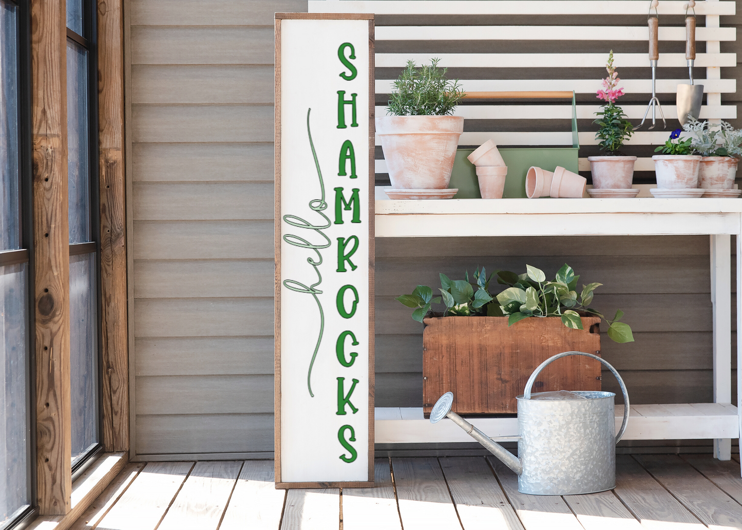 Hello Shamrocks Porch Sign